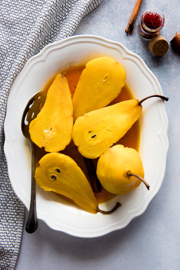 Saffron Poached Pears