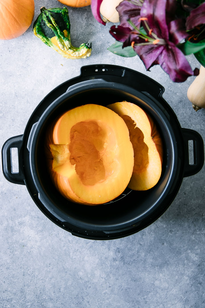 pumpkins inside a pressure cooker instant pot
