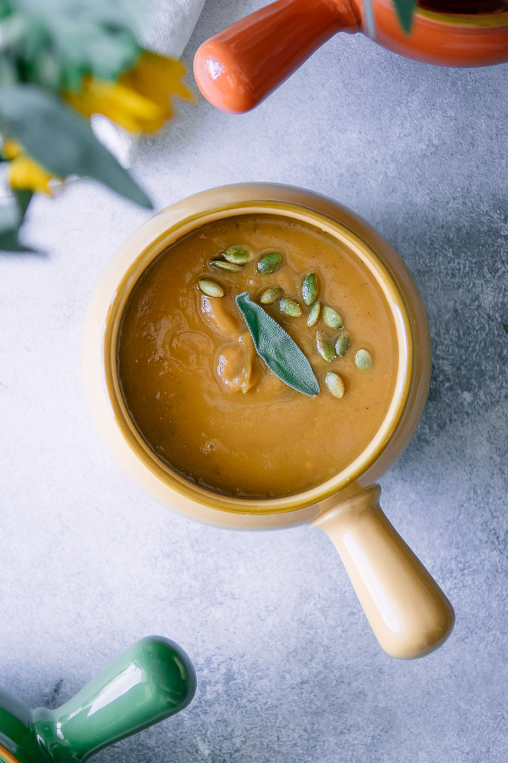 A big bowl of sweet potato soup