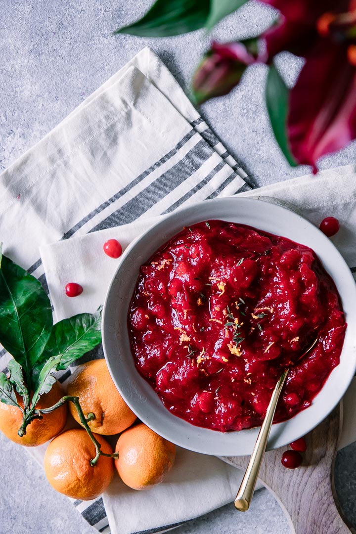 Homemade Maple Bourbon Cranberry Sauce