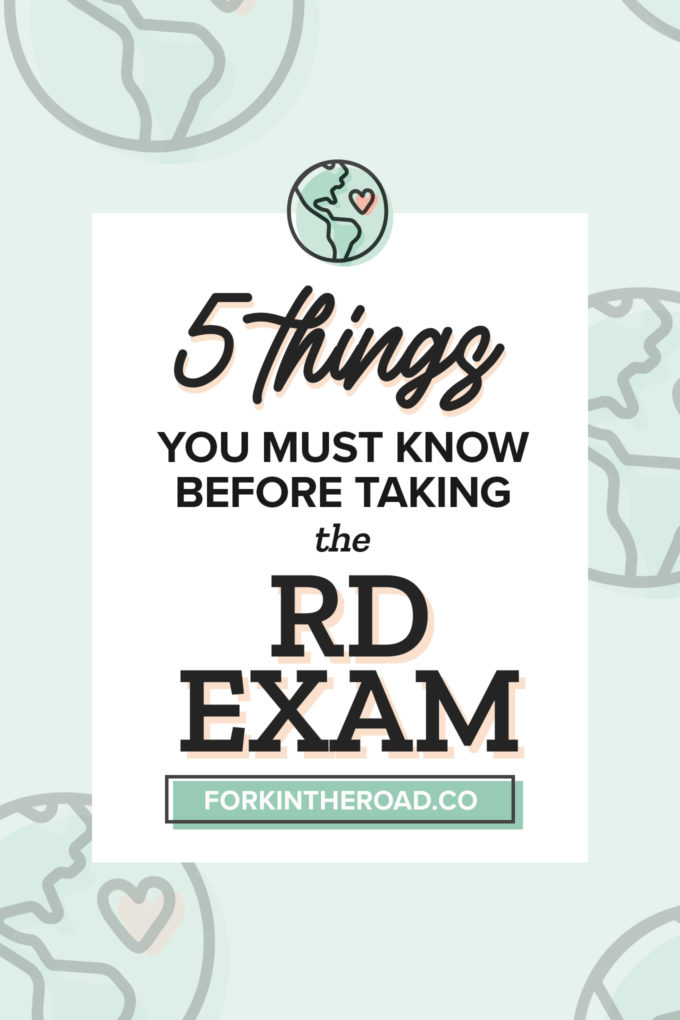 a green graphic with black letters that say "5 things you should know before taking the rd exam"