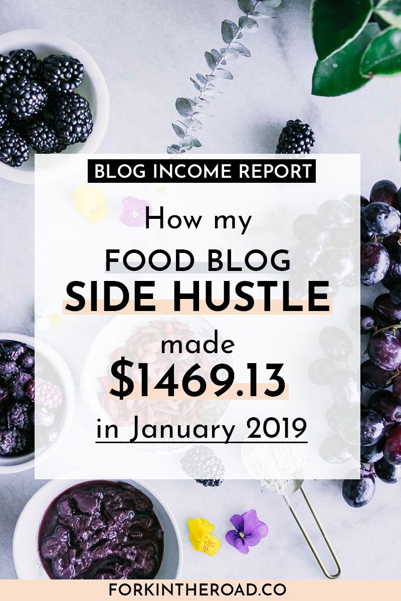 January 2019 Food Blog Side Hustle Income Report: $1469.13