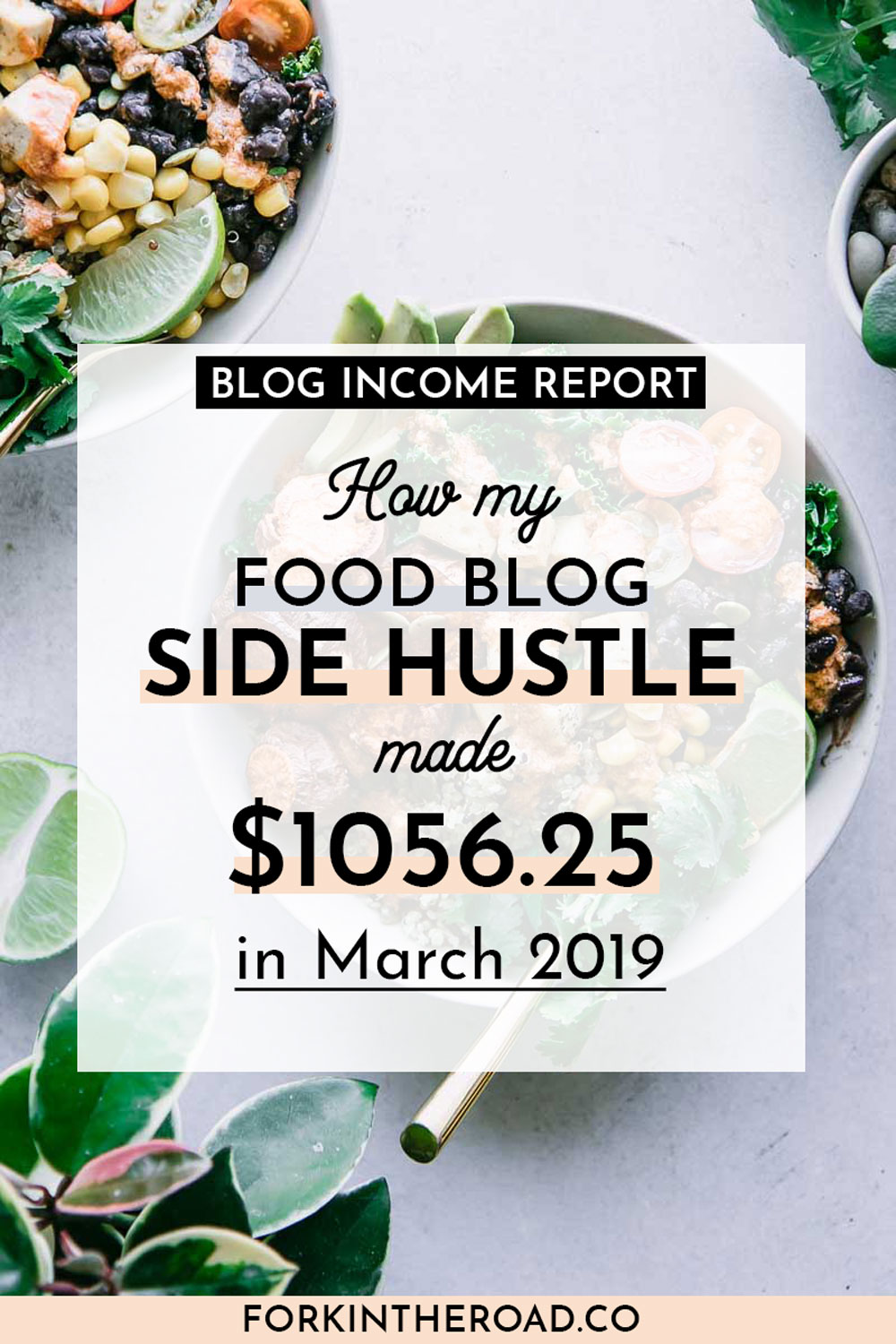 March 2019 Food Blog Side Hustle Income Report: $1056.25