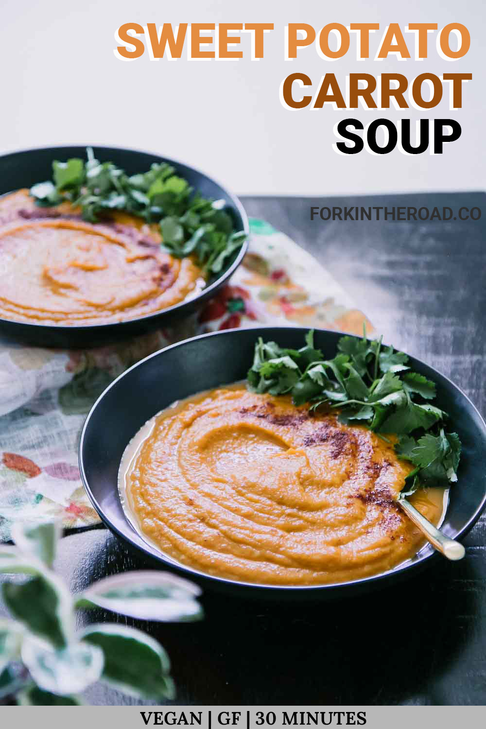 Spicy Sweet Potato Carrot Soup ⋆ 30-Minutes, Instant Pot or Stovetop!