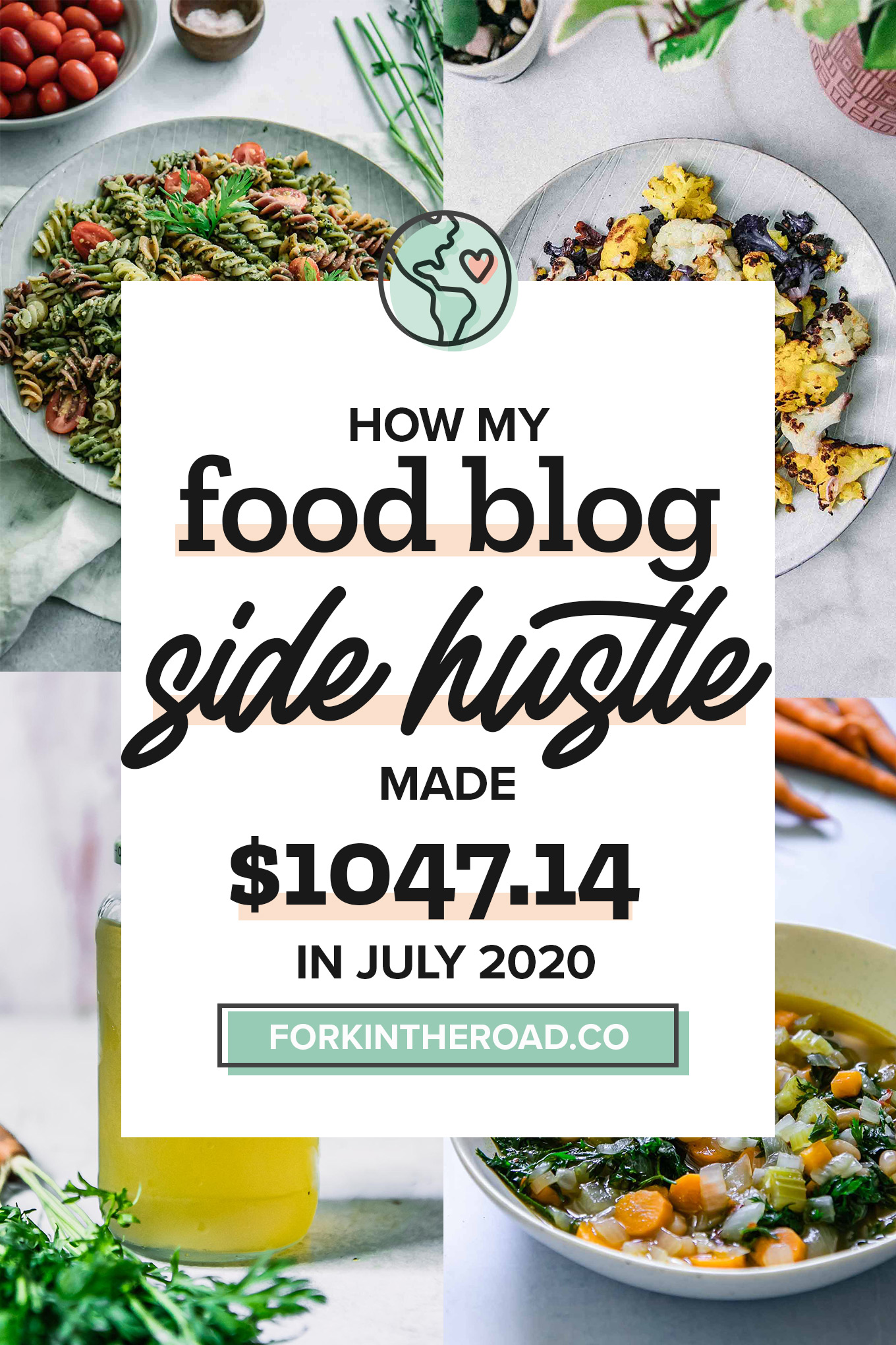 July 2020 Food Blog Side Hustle Income Report: $1047.14