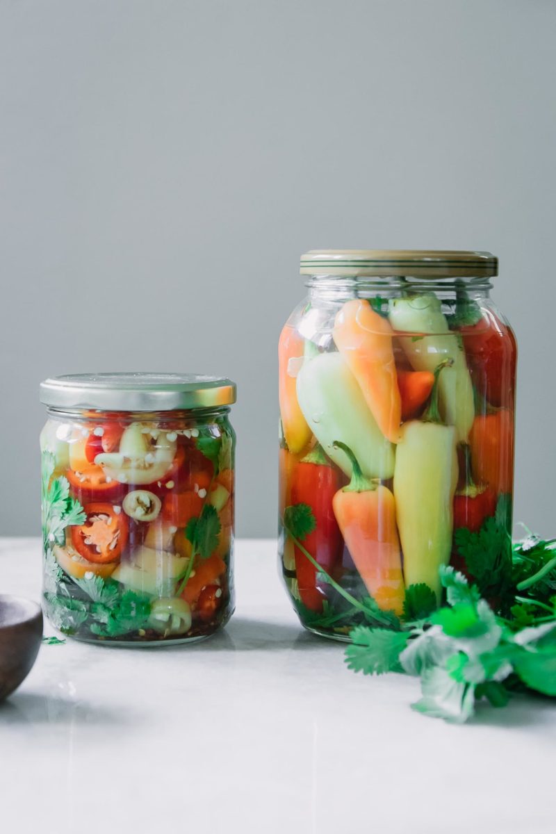 Refrigerator Pickled Peppers (Whole and Sliced)