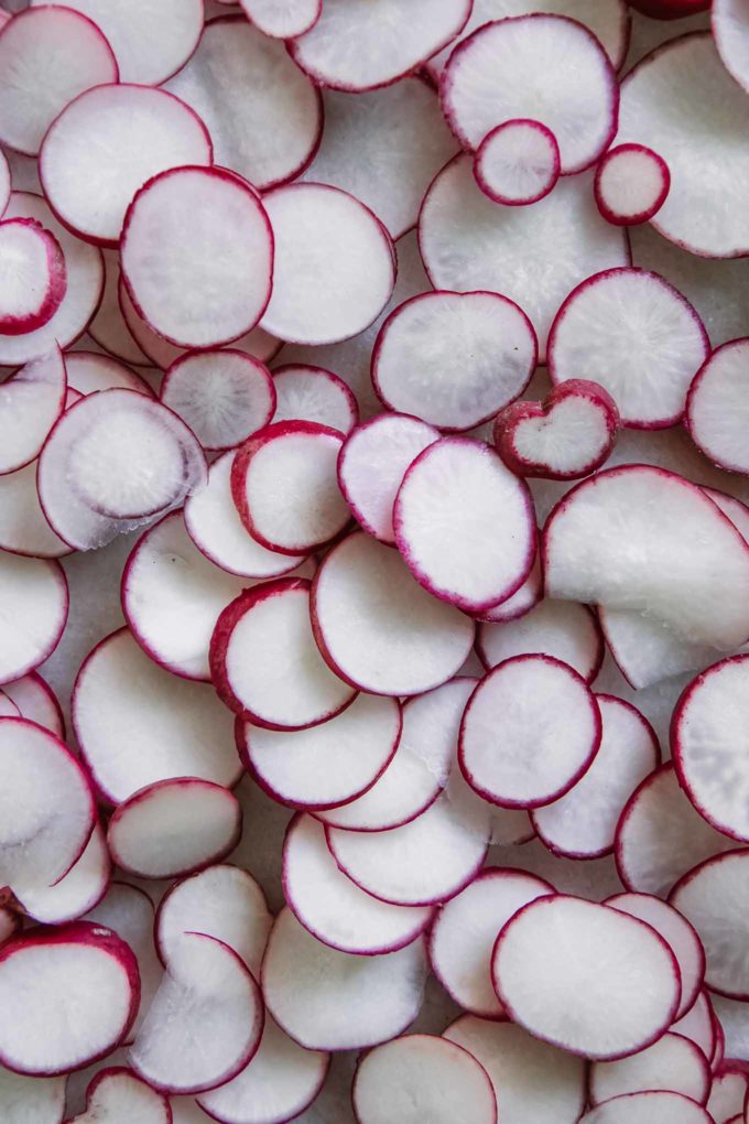 close up photo of sliced radishes