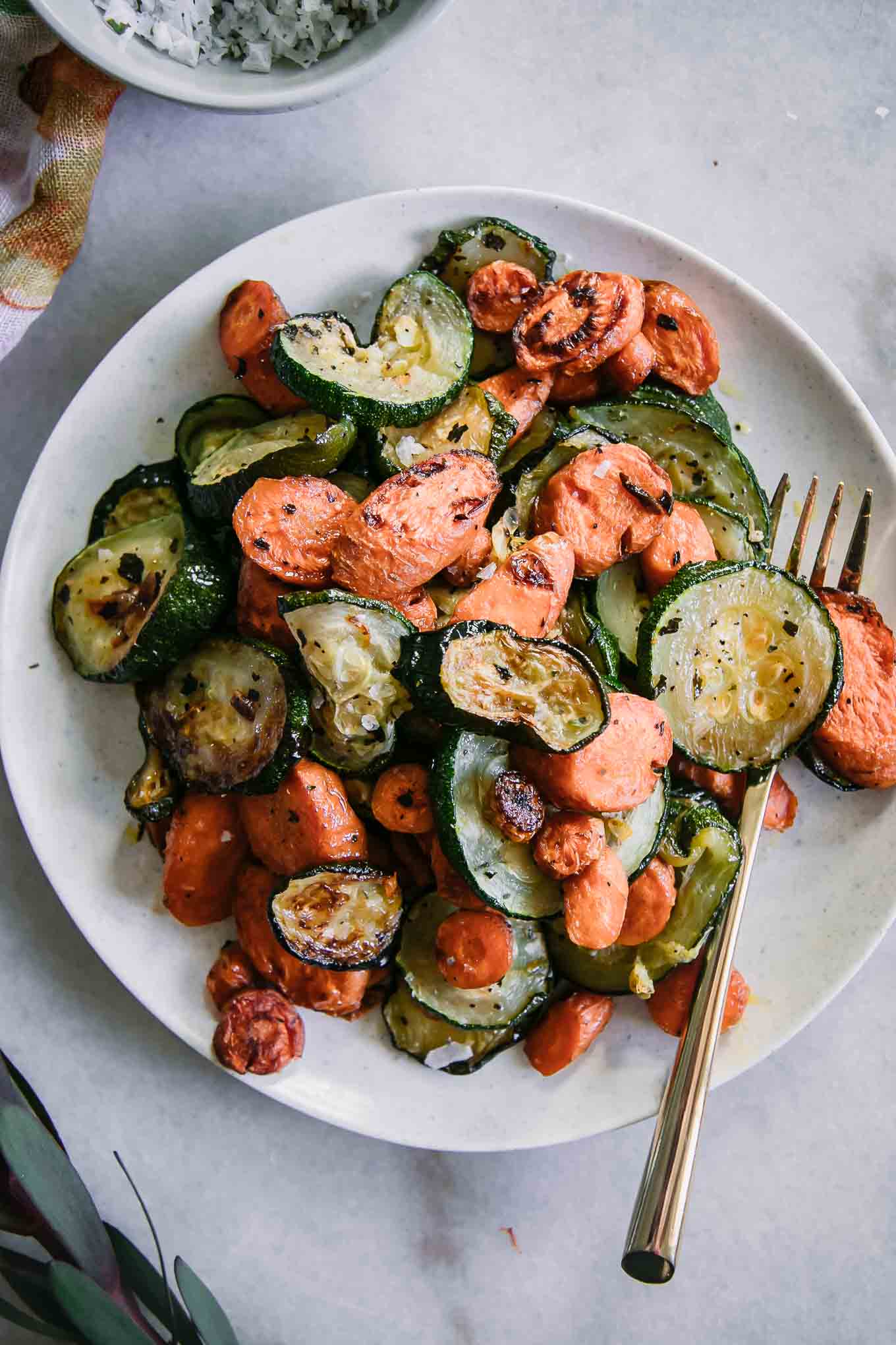 Image of Carrots and Zucchini plants