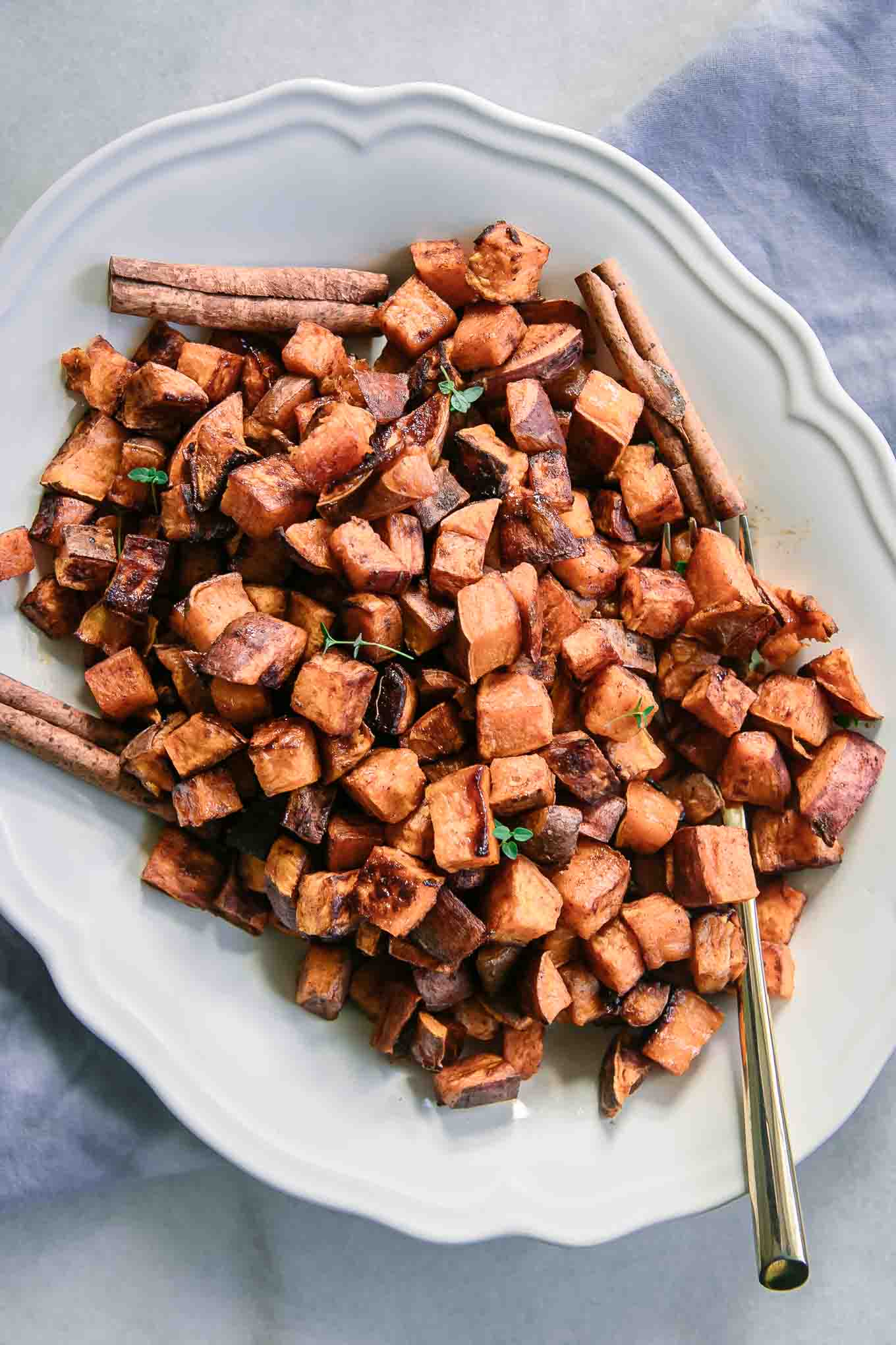 Maple Cinnamon Roasted Sweet Potatoes