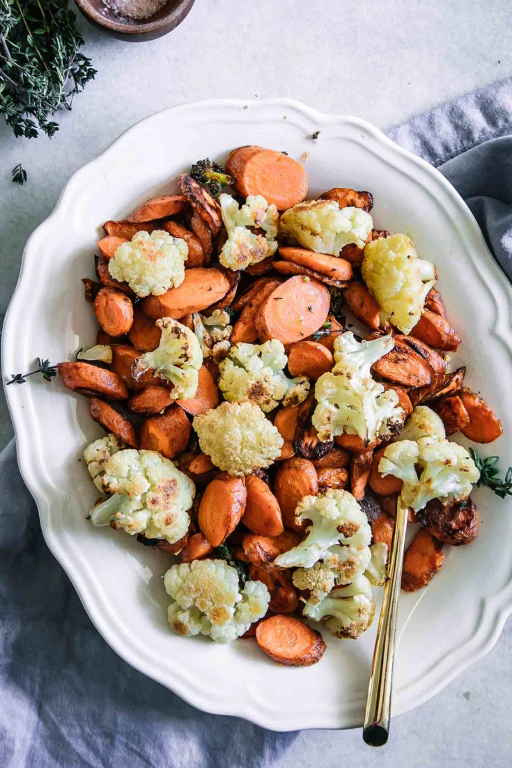 Roasted Cauliflower and Carrots ⋆ Easy! Only 5 Ingredients, 30 Minutes