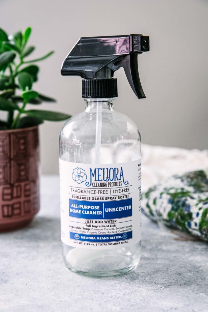 a reusable glass spray bottle for natural cleaning