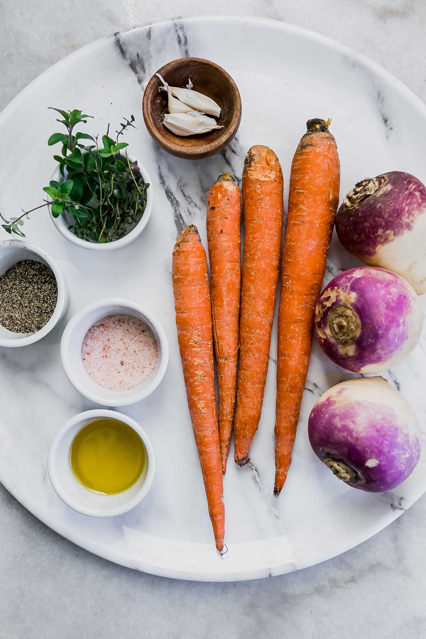 Herb Roasted Turnips and Carrots ⋆ Super Easy! (5 Ingredients + 30 Mins)