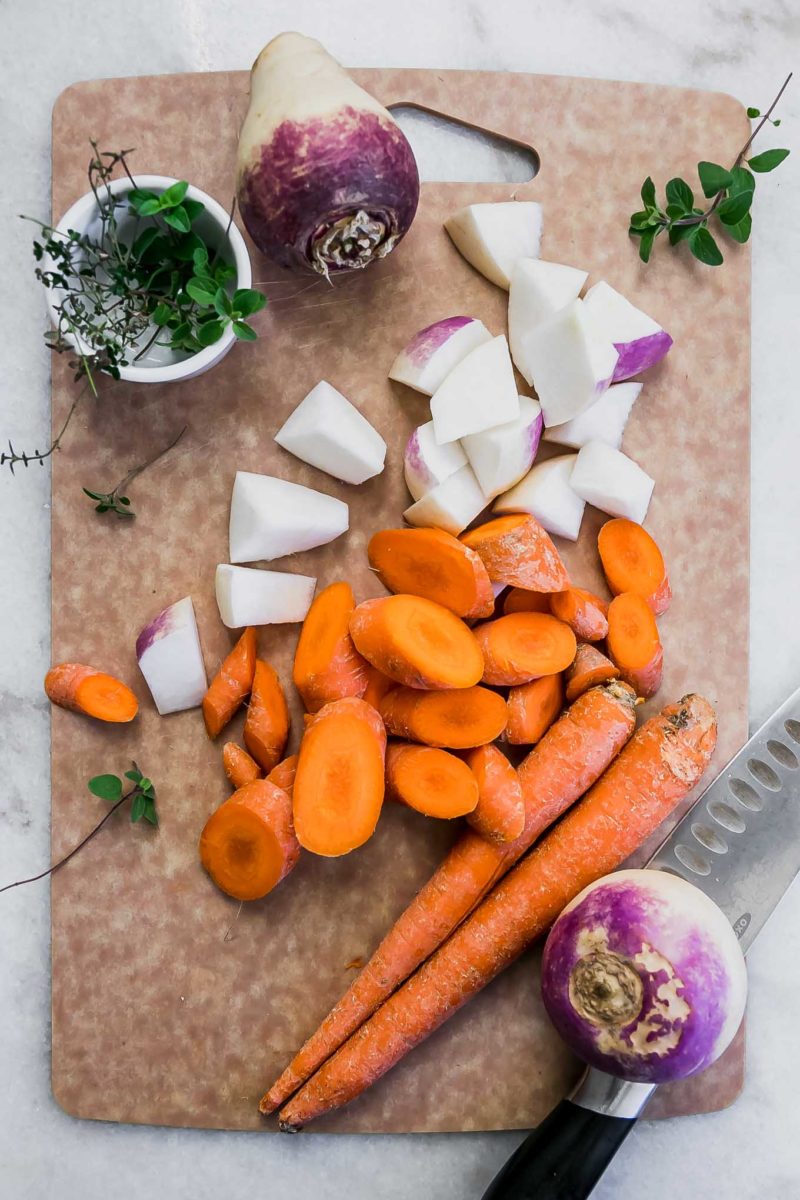 Herb Roasted Turnips and Carrots ⋆ Super Easy! (5 Ingredients + 30 Mins)