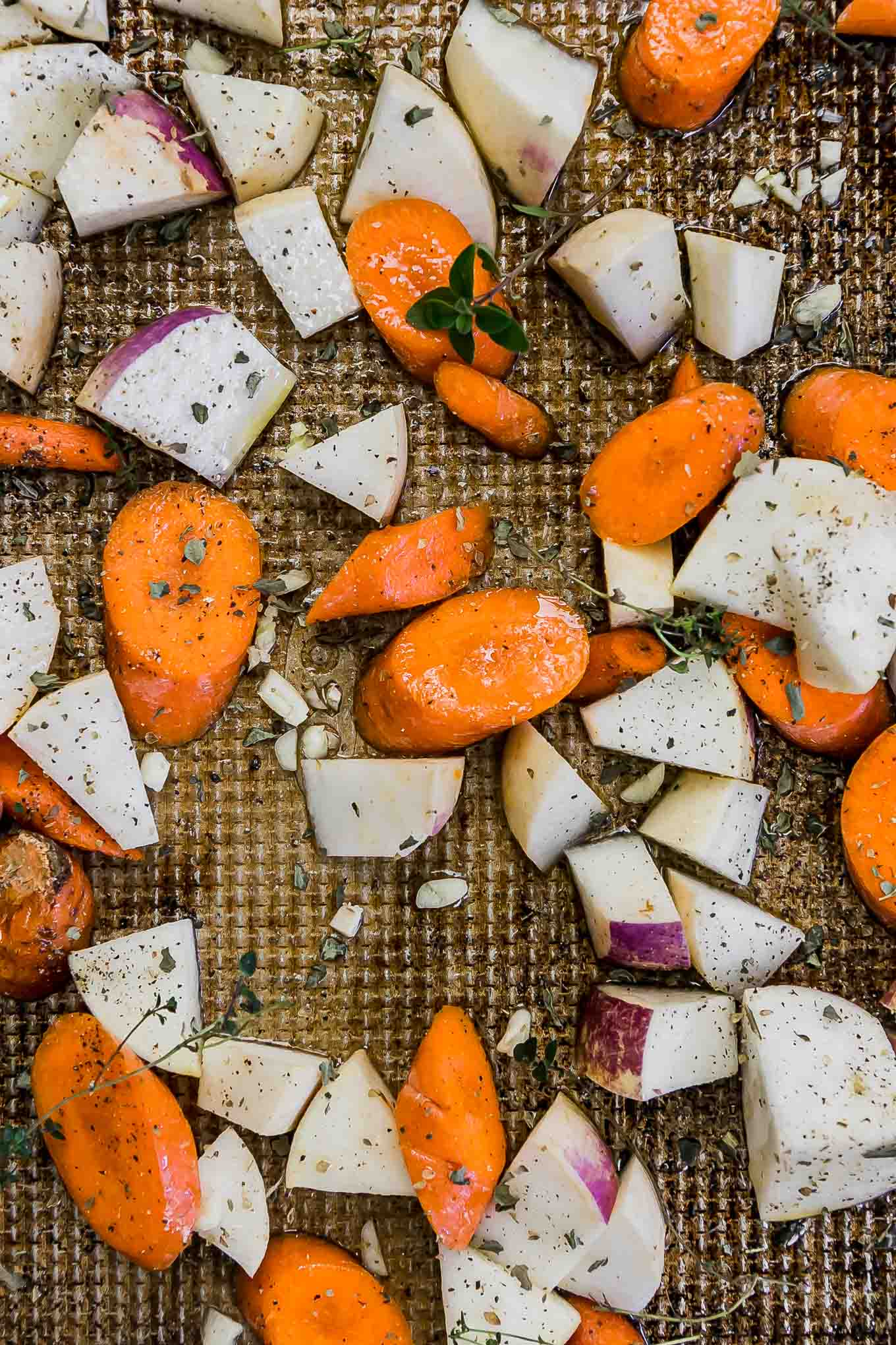 Herb Roasted Turnips and Carrots ⋆ Super Easy! (5 Ingredients + 30 Mins)