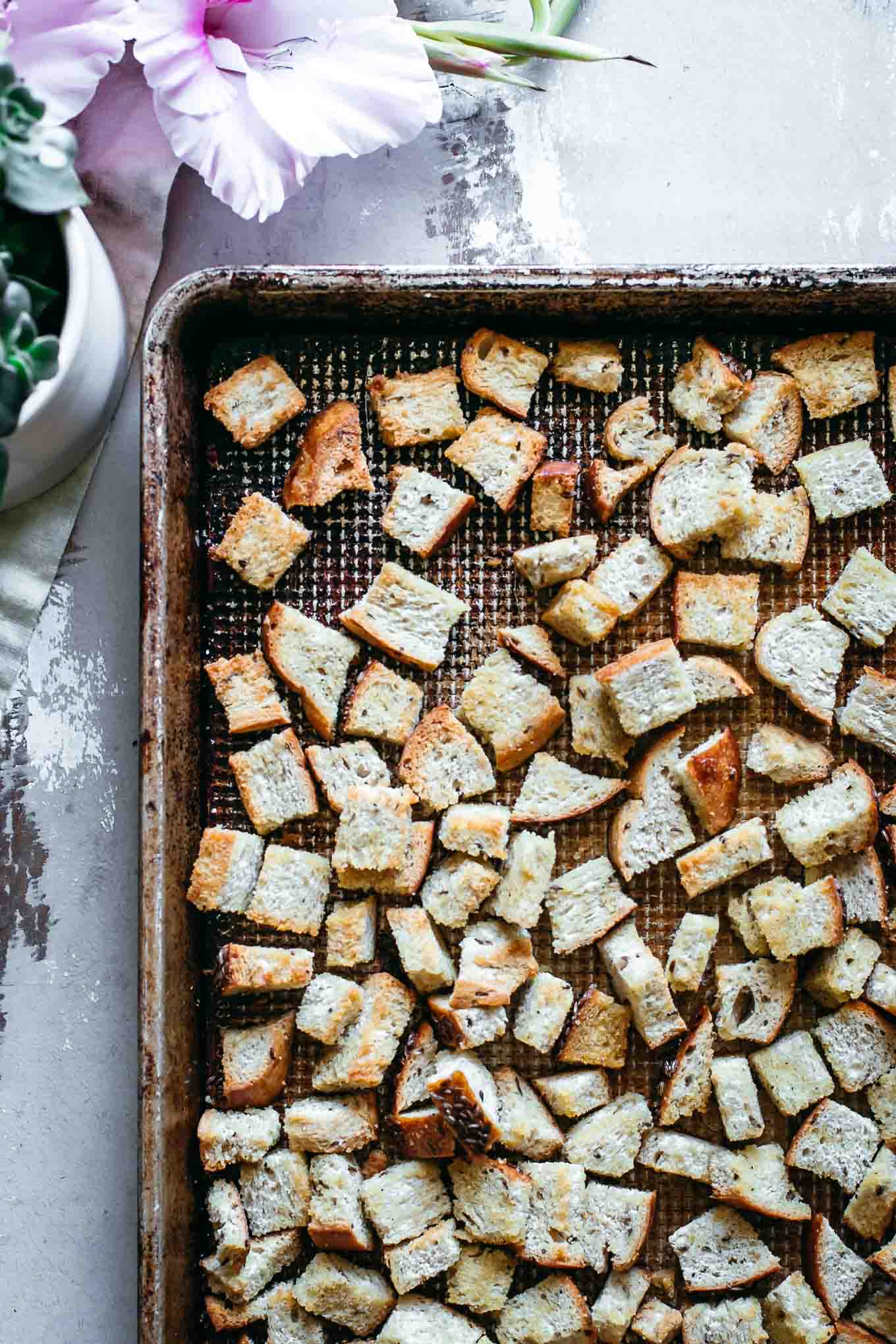 Homemade Rye Bread Croutons