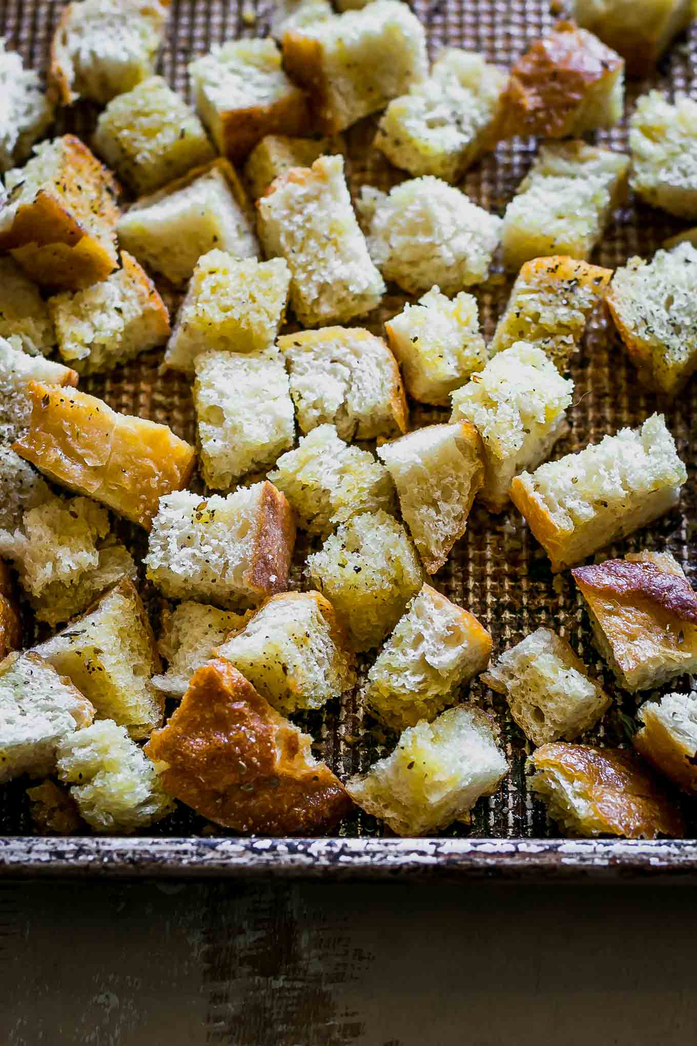 Homemade Sourdough Croutons DIY Croutons with Leftover Sourdough!