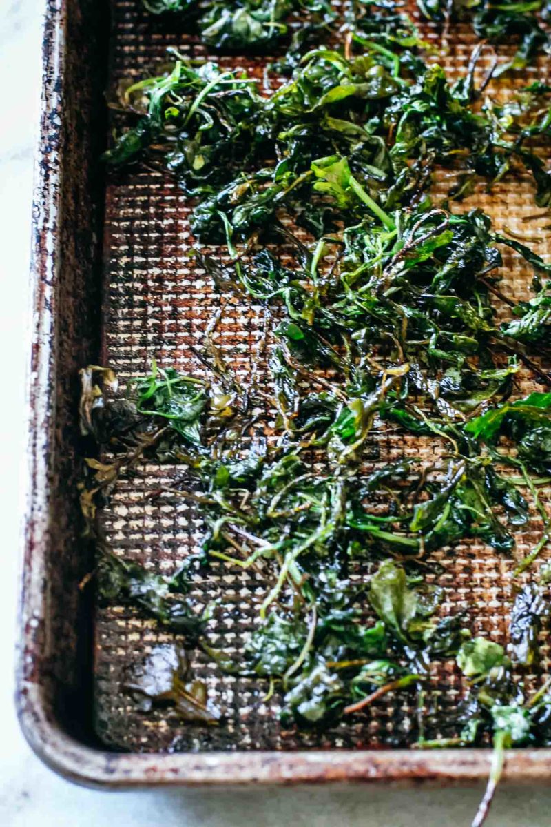 Roasted Arugula Chips