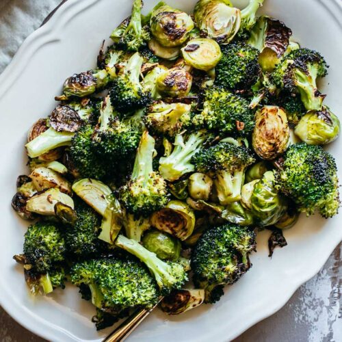 roasted vegetables on a platter