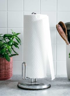 paper towels on a paper towel holder