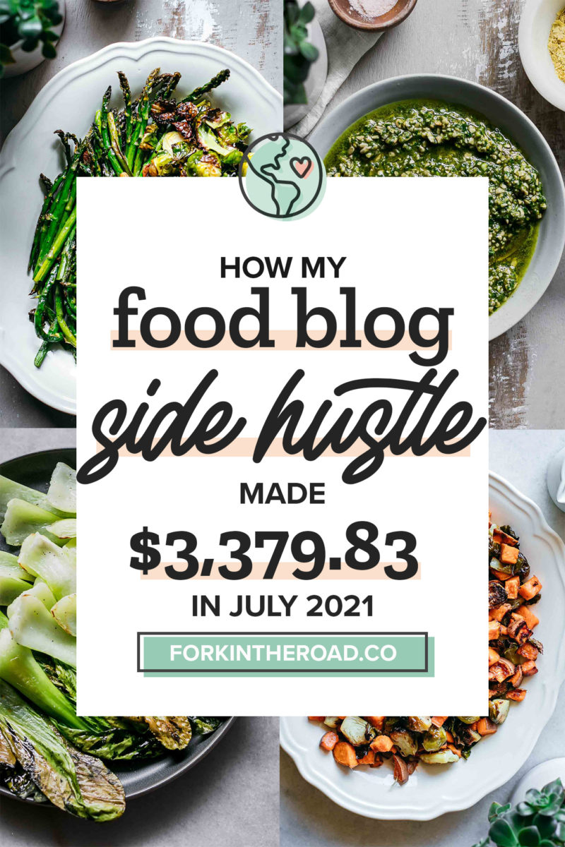 July 2021 Food Blog Side Hustle Income Report: $3,379.83