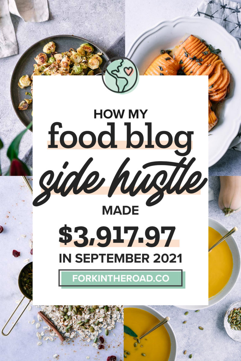 September 2021 Food Blog Side Hustle Income Report: $3,917.97