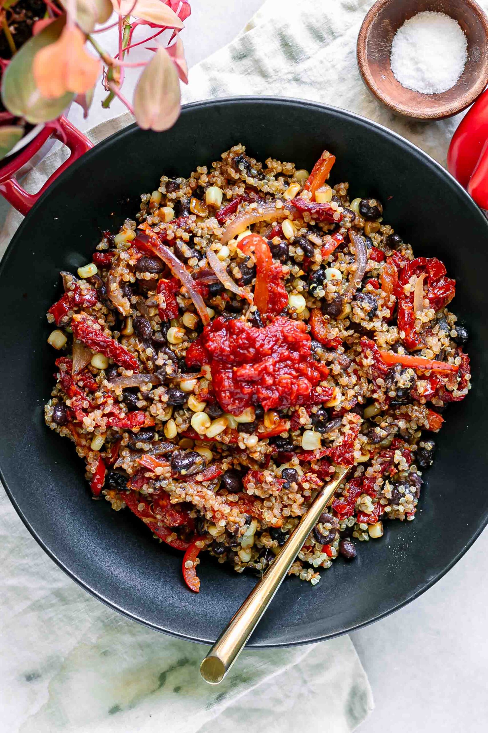 Harissa Black Bean Quinoa Bowl
