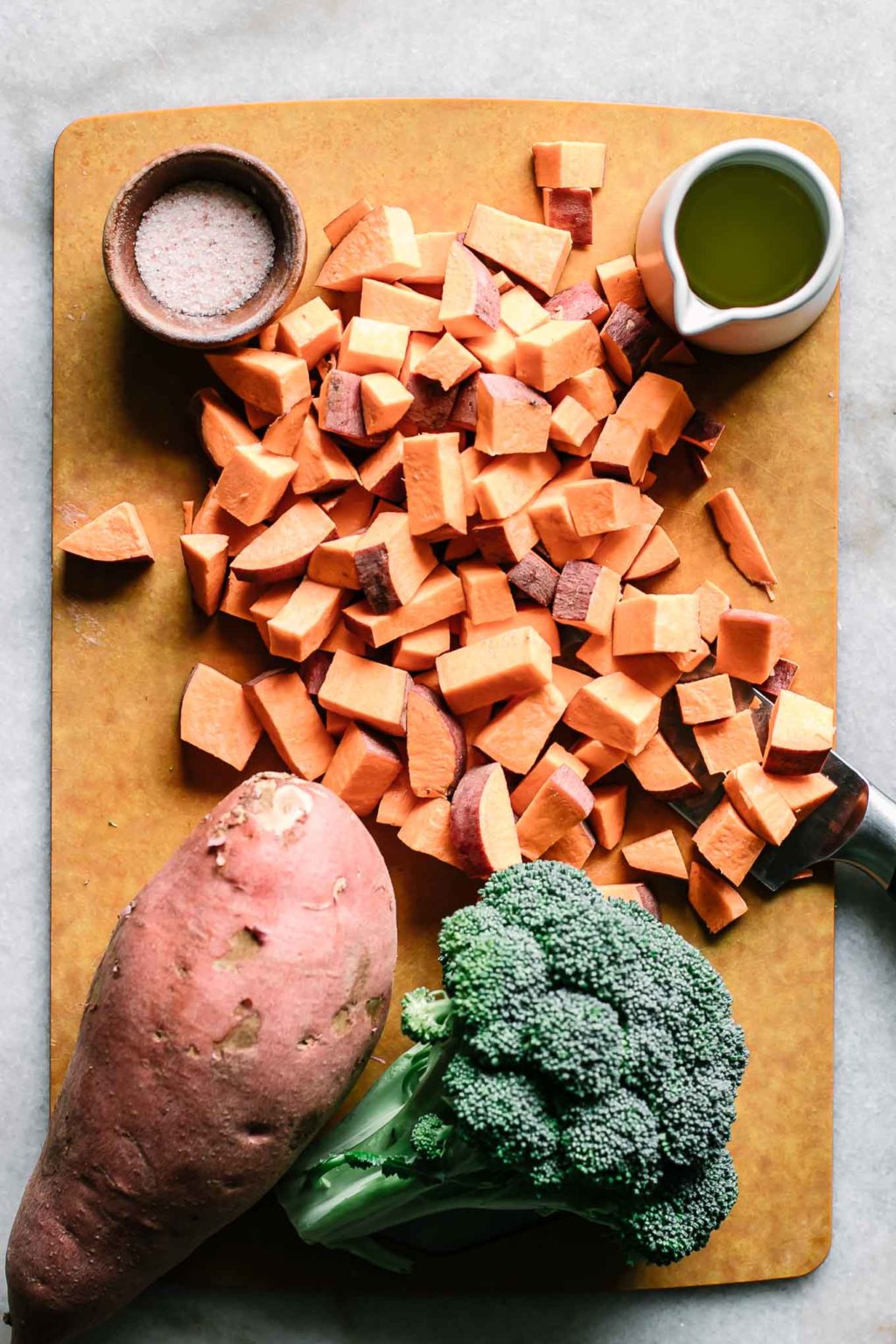 Roasted Sweet Sweet Potatoes and Broccoli Easy + Tasty Side Dish!