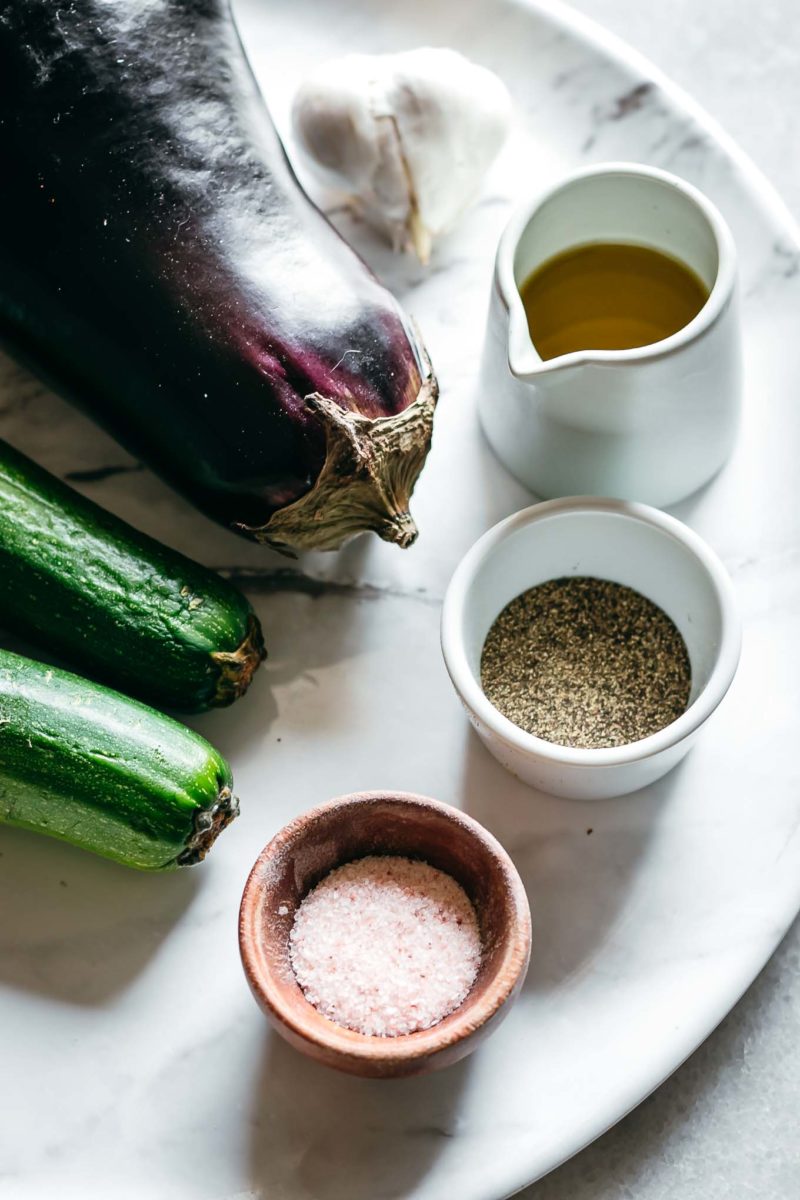 Roasted Eggplant and Zucchini ⋆ Only 5 Ingredients + 40 Minutes!