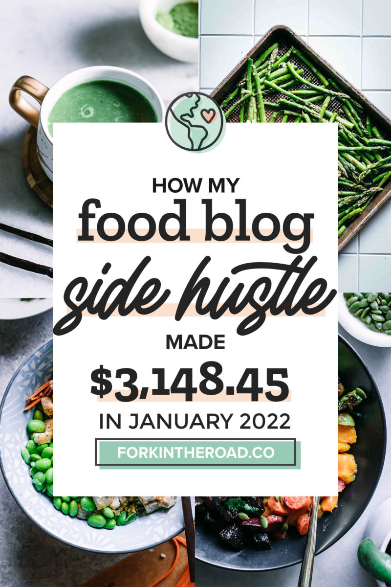 January 2022 Food Blog Side Hustle Income Report: $3,148.45