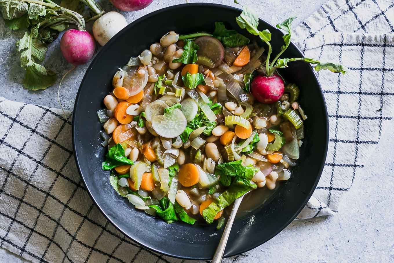 Radish Greens Vegetable Soup ⋆ Zero Waste Soup with Radish Tops!