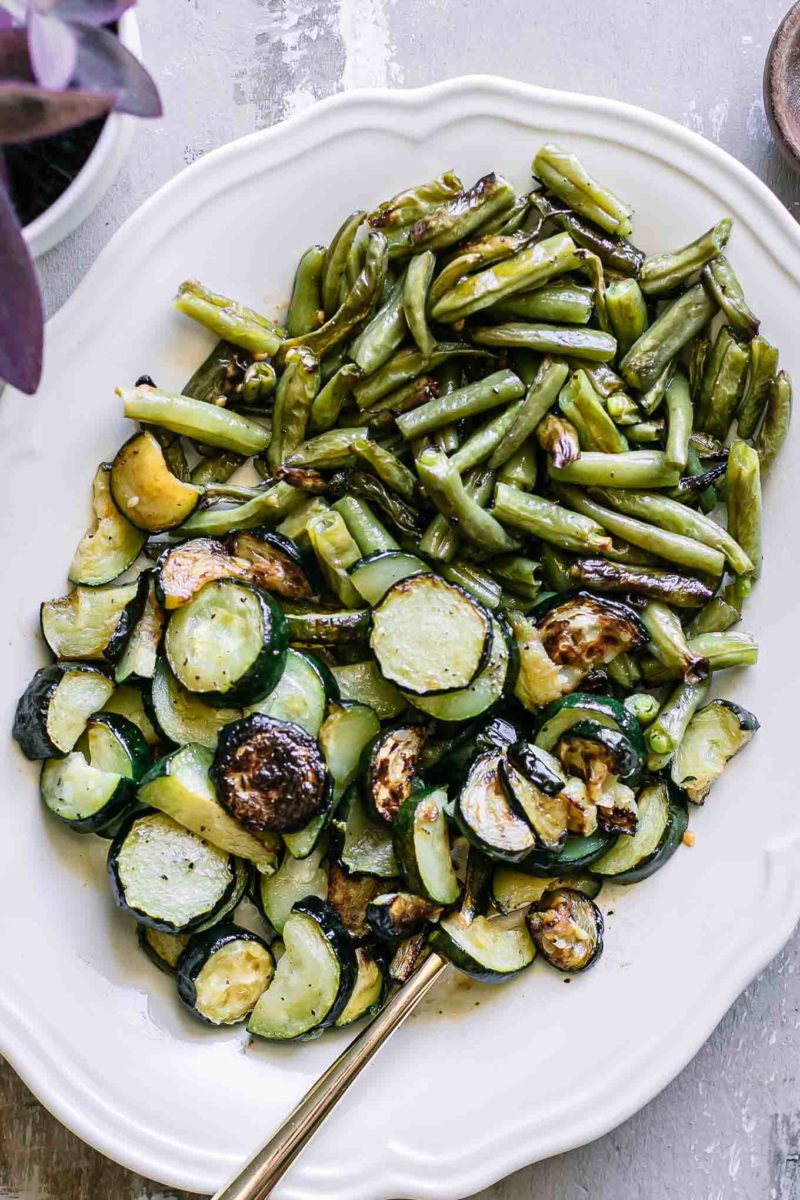 Roasted Zucchini and Green Beans