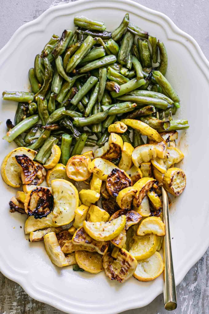 Roasted Squash and Green Beans ⋆ 30 Minutes + 5 Ingredients!