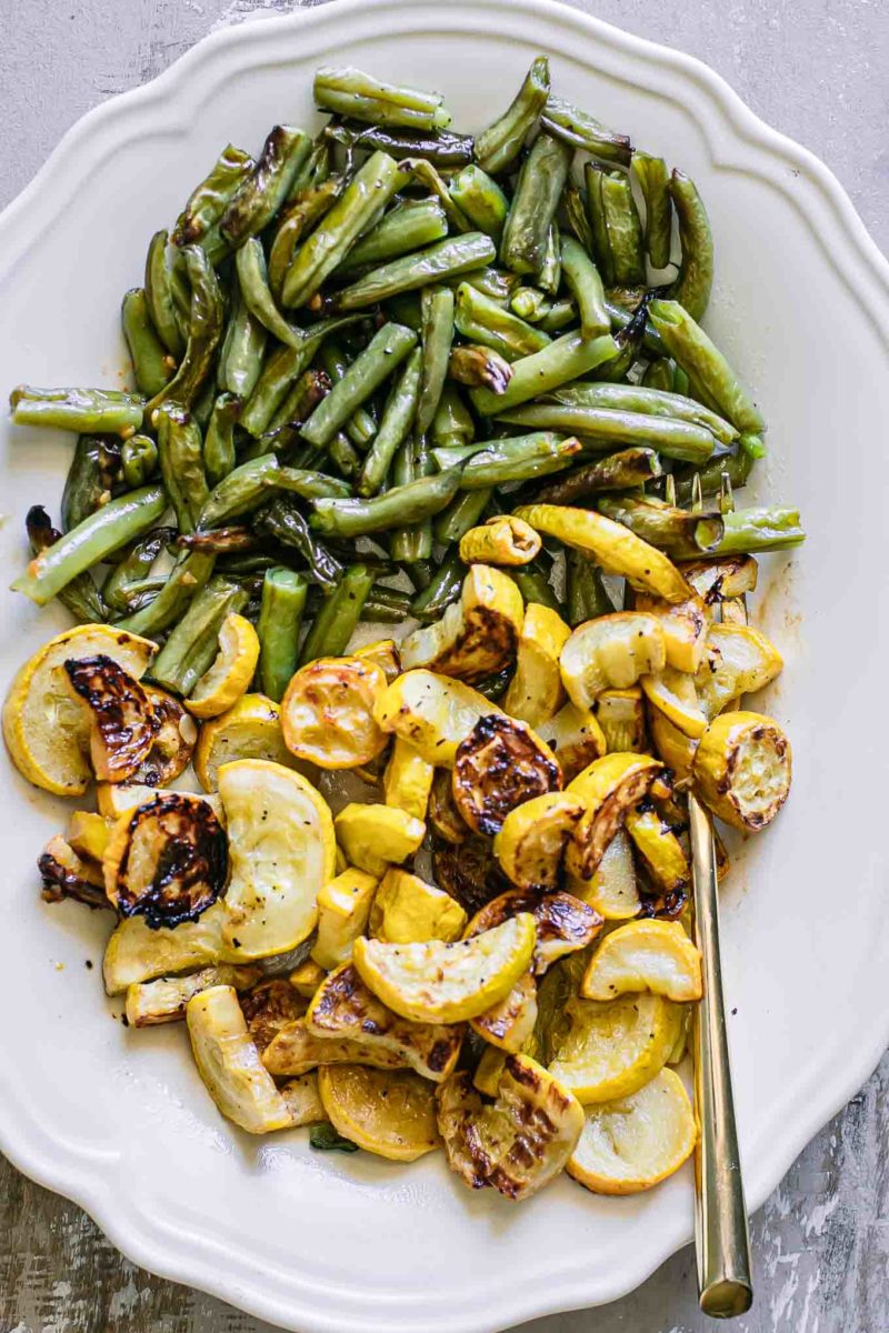 Roasted Squash and Green Beans ⋆ 30 Minutes + 5 Ingredients!