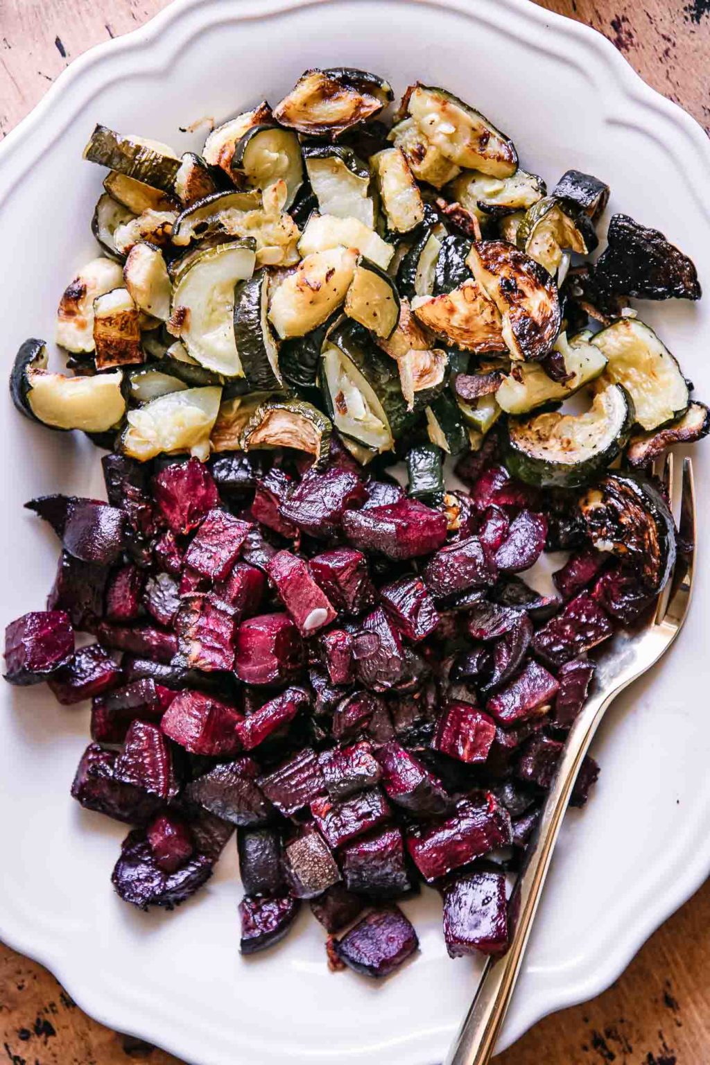 Roasted Zucchini and Beets ⋆ Only 5 Ingredients + 40 Minutes!