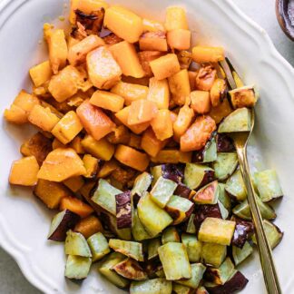 baked butternut squash and sweet potatoes side dish