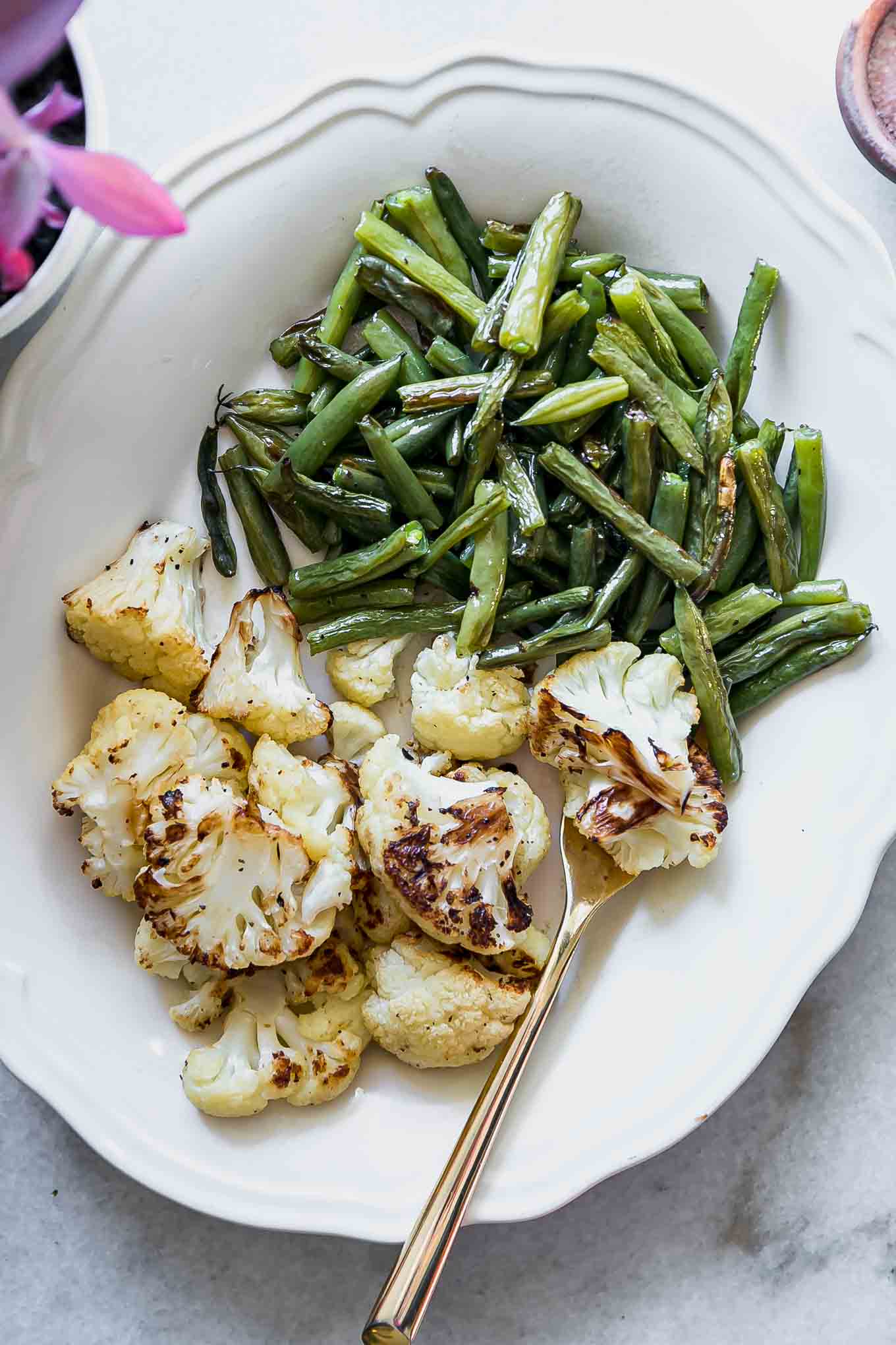 Roasted Cauliflower and Green Beans