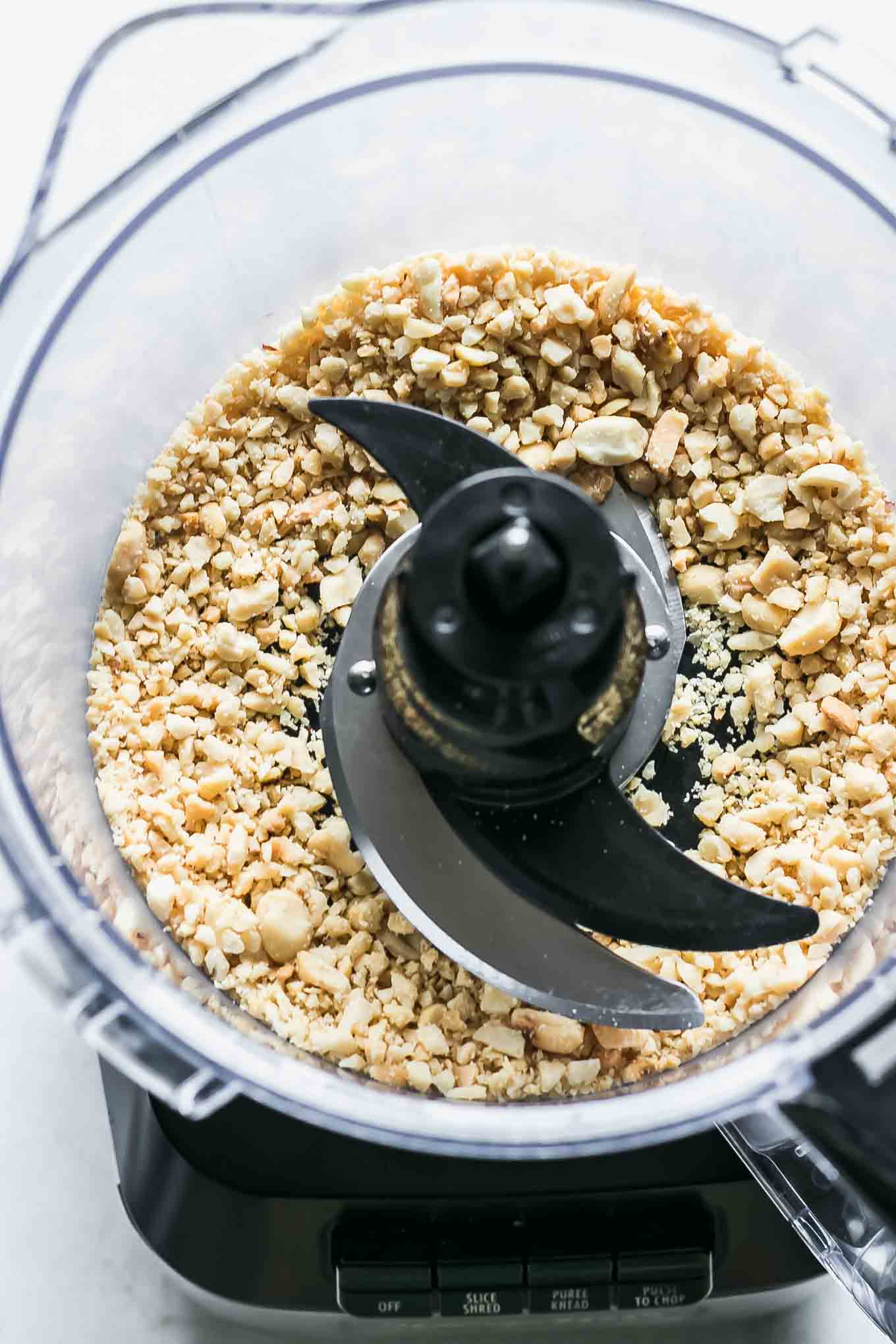 blended peanuts in a food processor