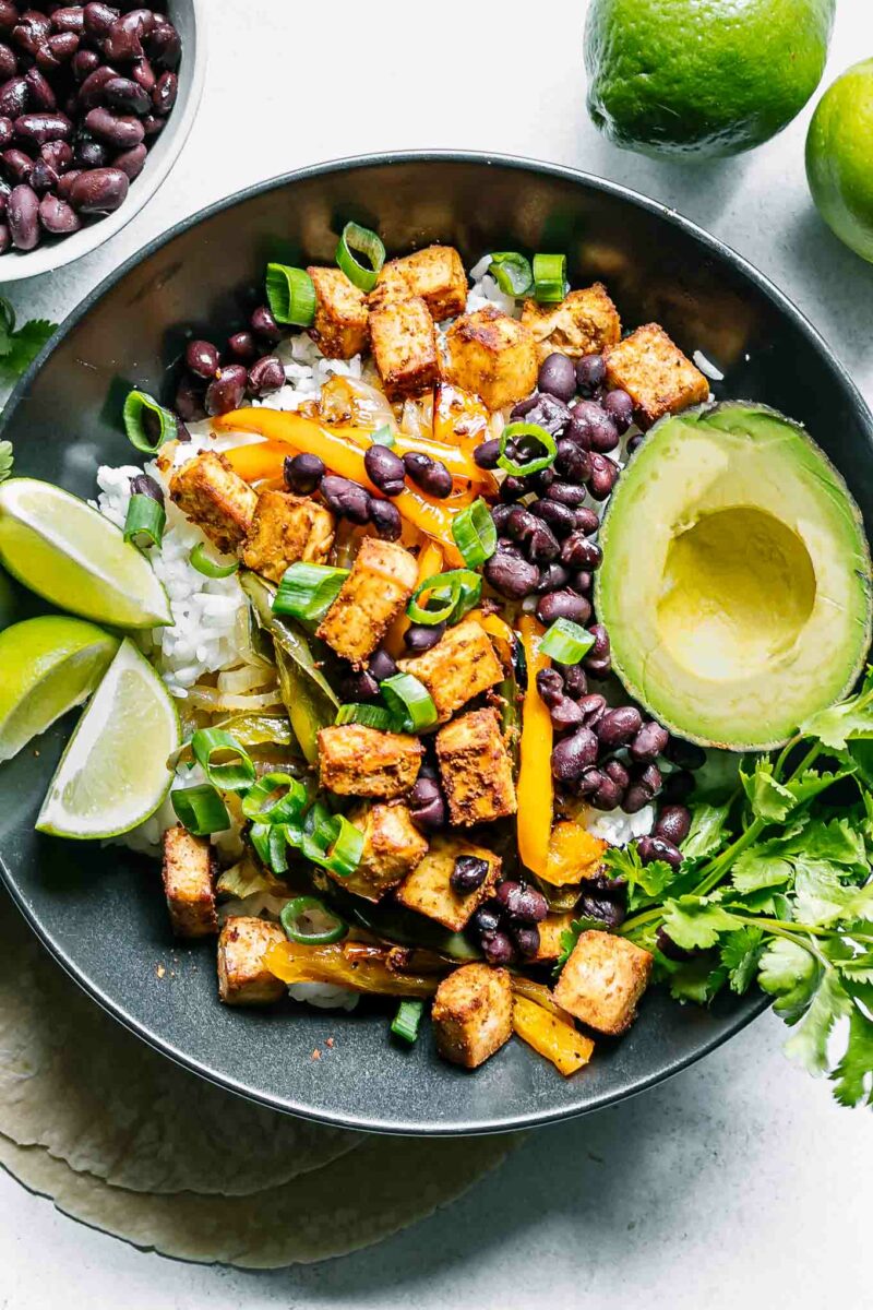 Sheet Pan Tofu Fajita Bowls