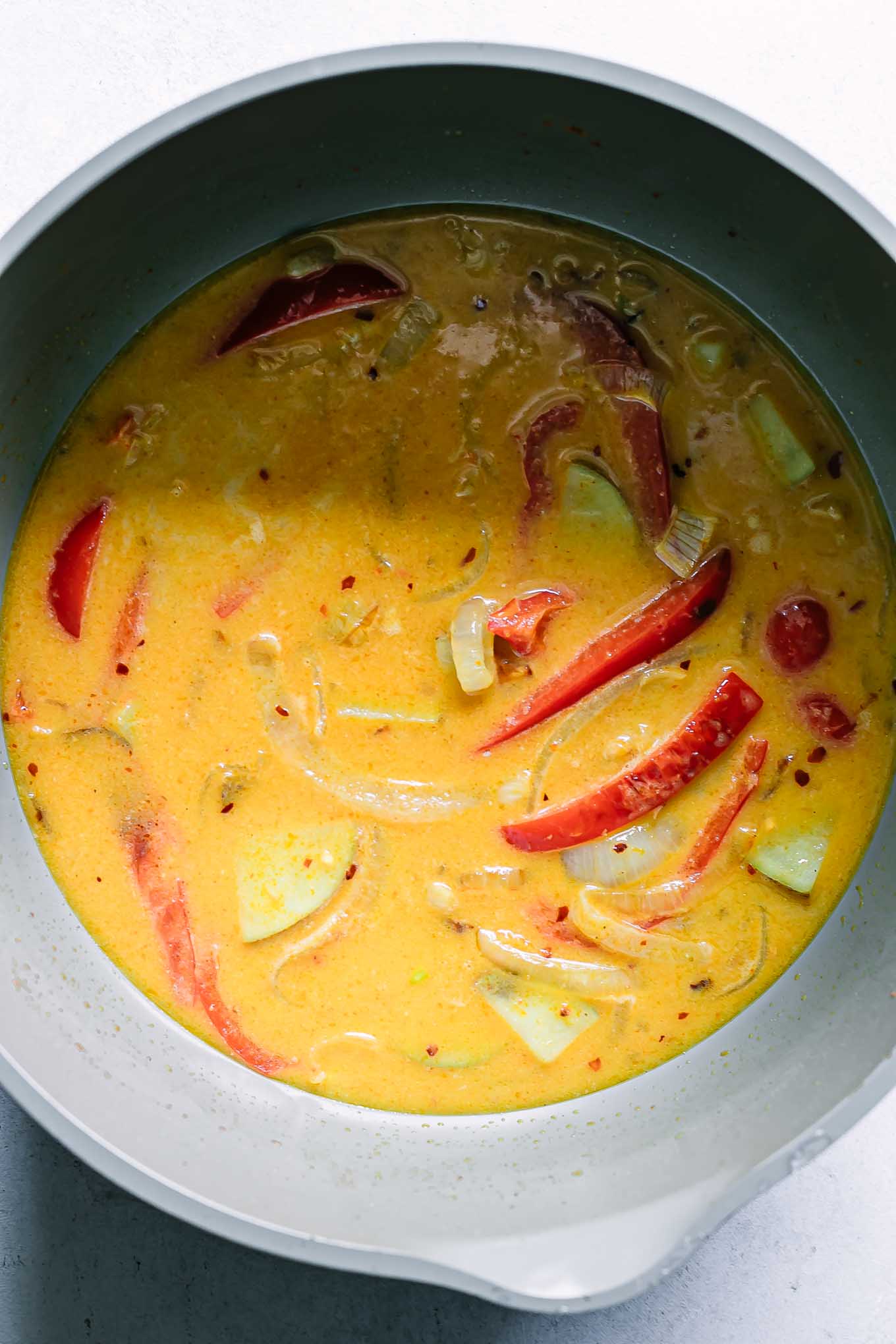 yellow curry coconut milk and vegetables