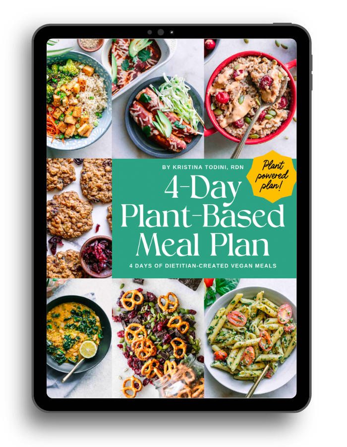 a screenshot of Fork in the Road's 4-day plant-based meal plan