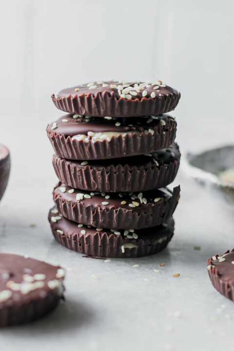 Dark Chocolate Tahini Cups