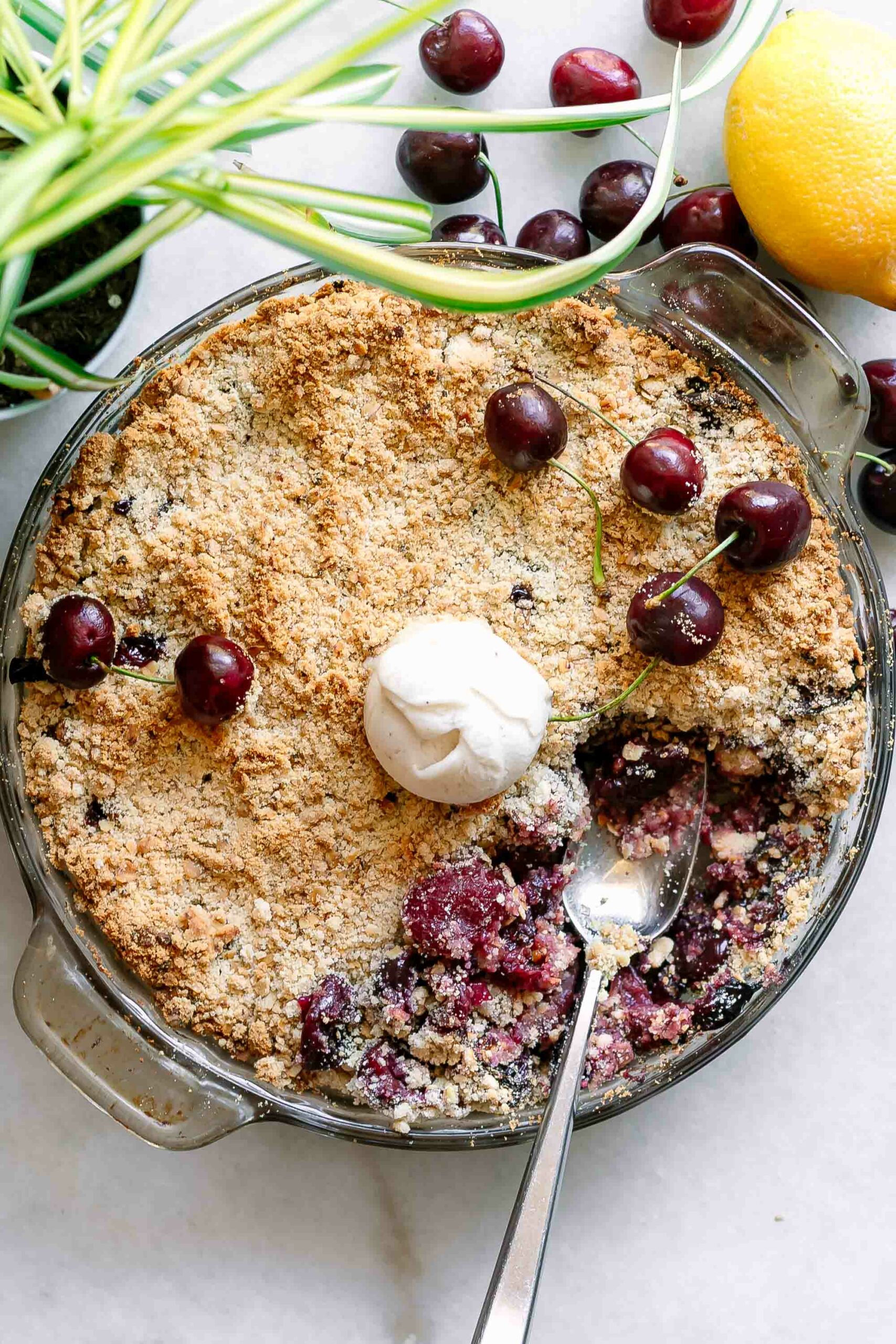 Baked Cherry Crumble